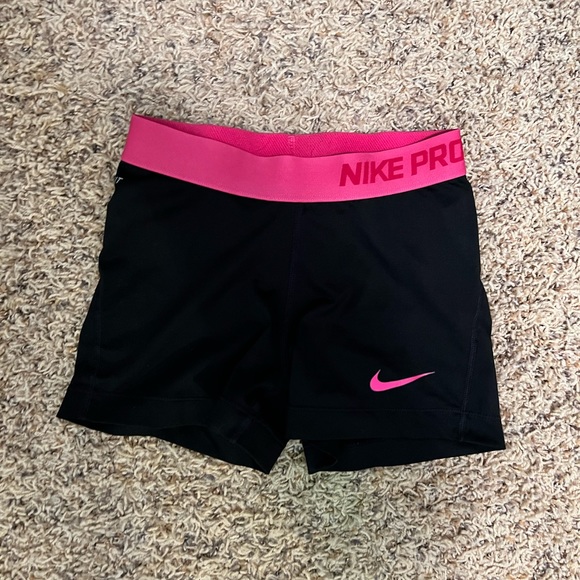 Nike | Shorts | Nike Pros Black With Pink | Poshmark